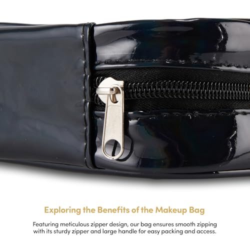 Mickey Mouse Cosmetic Case Set - Officially Licensed Mickey and Minnie Mouse Travel Cosmetic Case 3 Piece Set - Girls, Boys, Teens, Adults (Black Mickey)