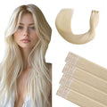 Invisi Edge Tape-In Hair Extensions - Platinum Blonde, 14 Inch - 40g, Remy Human Hair