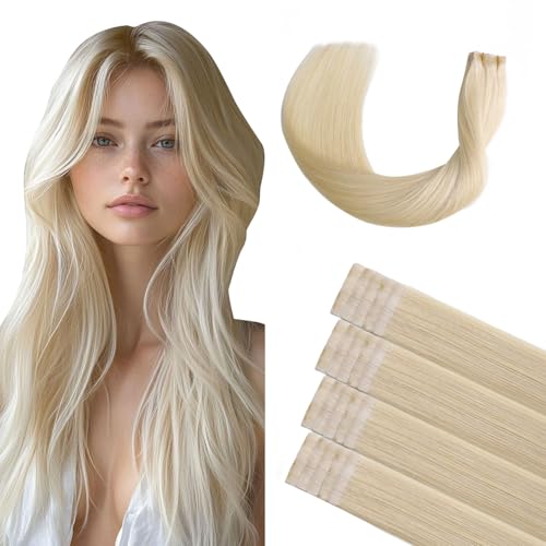 Invisi Edge Tape-In Hair Extensions - Platinum Blonde, 14 Inch - 40g, Remy Human Hair