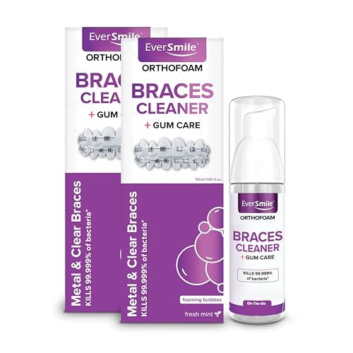 Foam for Braces - Bacteria & Plaque Removal, Fresh Breath, 50ml 2-Pack