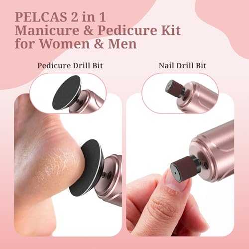 Pelcas Electric Foot Callus Remover with LED Screen & 2-in-1 Pedicure Kit