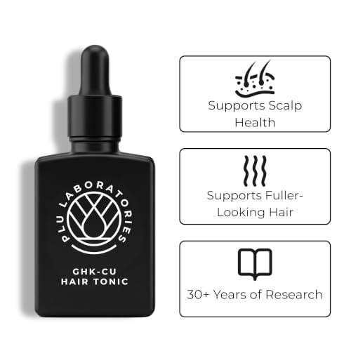 PLU Laboratories GHK-Cu Copper Peptide Hair Tonic Serum 0.33 Fl Oz for Thicker Hair