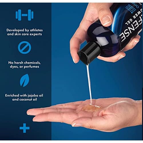 Defense Acne Care Bar Soap 4.2oz 2% Salicylic Acid (2-Pack) & Body Wash 32 oz - Natural Shower Gel