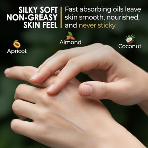Blue Moon Elise Aromatherapy Body Oil - Hydrating Body Oil with Almond, Apricot & Coconut Oils - Scented with Pure Essential Oils for Women, Men & Dry Skin (Stress Relief 4 Oz)