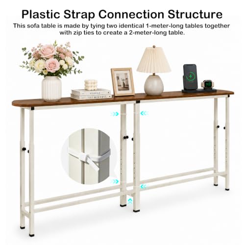 78.8 Inch Adjustable Narrow Console Table for Behind Couch, Entryway & More