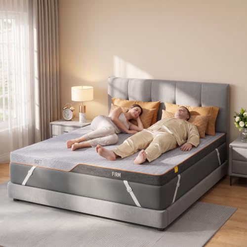 Amada 3-Inch Dual Firmness Queen Mattress Topper - Memory Foam, 60x80