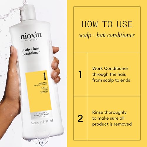 Nioxin System 1 Scalp & Hair Conditioner 16.9oz – For Natural Hair with Light Thinning, Pack of 1