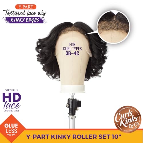 Kinky Edges Wig Set - 10 Inch Synthetic Kinky Roller Style in 1B Off-Black - Sensationnel
