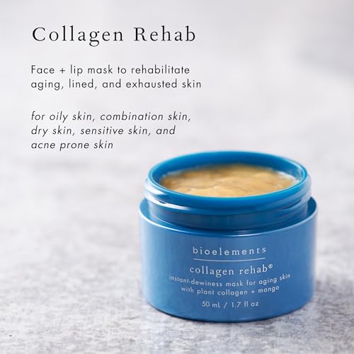 Collagen Face & Lip Mask for Anti-Aging - Dewy Skin, Fine Lines, Wrinkles - Vegan & Gluten-Free