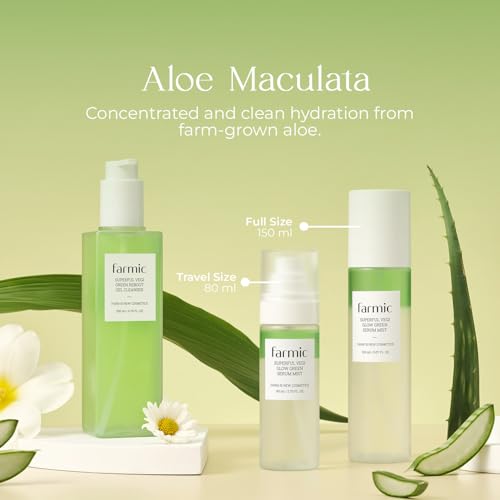 Superful Vegi Glow Green Serum Mist | Spray Facial Essence Soothing Calming Radiant Skin Enhance with Aloe & Omija Vegan Light-weight Face Moisturizer Korean Daily Skincare (5.07 fl.oz/150ml)