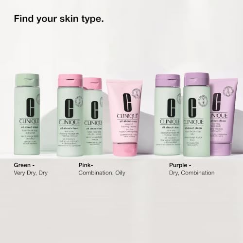 Clinique All About Clean Liquid Facial Soap Mild 6.7 Fl Oz - Gentle Face Cleanser for Dry & Combination Skin