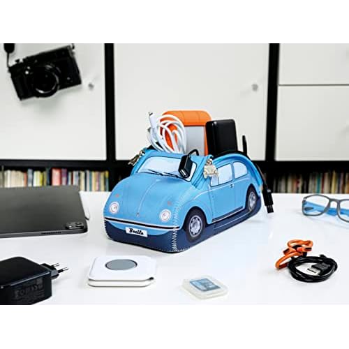 BRISA VW Collection - Volkswagen Neoprene Universal Bag for Makeup, Travel, Cosmetics in Beetle Bug Design