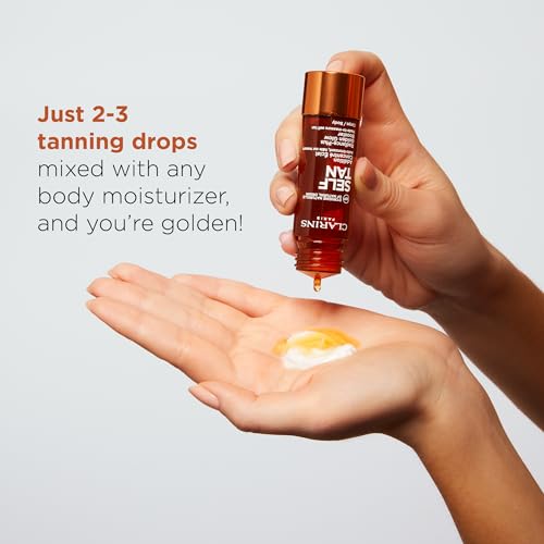 Clarins Self Tanning Body Booster | Self Tanning Drops For Body To Mix With Moisturizer | Natural, Long-Lasting, Streak-Free, Buildable Tan | Hydrates | Non-Staining | 99% Natural Ingredients | 1 Oz