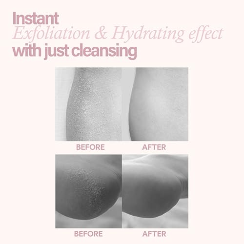 FLANER Snowberry Sorbet Glow Body Scrub ? Gentle Exfoliating Scrub, Brightening & Hydrating Formula with 9,800ppm of White Strawberry Water and Niacinamide, Korean Body Wash for Silky Soft Skin
