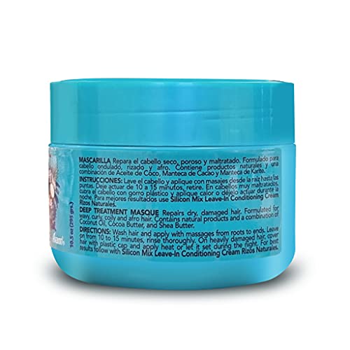 Silicon Mix Rizos Natural Hair Mask 225 g - Intensive Moisturising Hair Mask for Curly, Frizzy and Wavy Hair