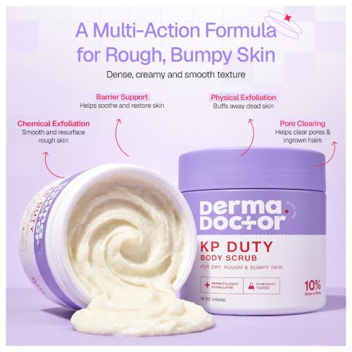 DERMAdoctor KP Bump Eraser Body Scrub 16oz Unscented - Exfoliates Keratosis Pilaris