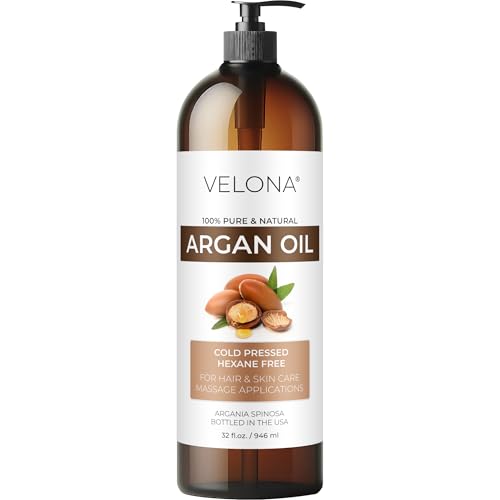 Velona Argan Oil 32oz Cold Pressed Unrefined with Pump - Hair & Skin Care