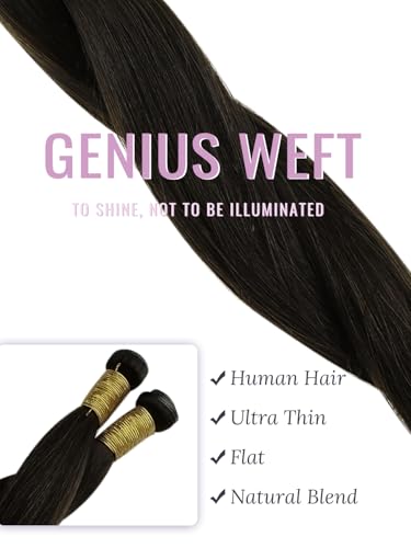 Dark Brown Weft Hair Extensions 50g 16 Inch Sew-In Human Hair