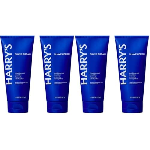 Harry's Shaving Cream for Men with Aloe and Eucalyptus - 6 oz - Conditions Skin and Softens Facial Hair for Shaving - Safe-for Sensitive Skin,(Pack of 4)