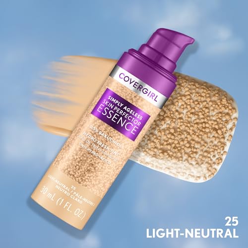 Covergirl Simply Ageless Skin Perfector Essence Foundation 25 Light-Neutral 1 oz - Tinted Hydrating Serum Hybrid