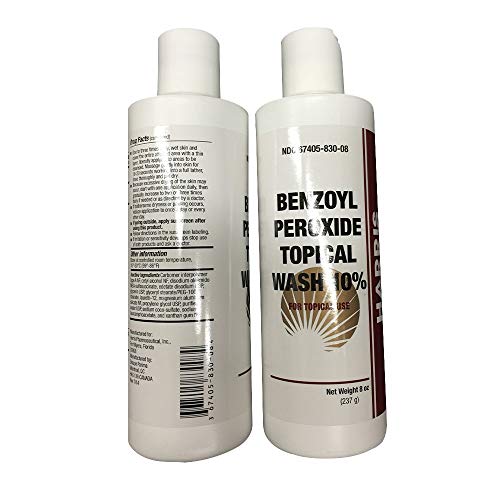Benzoyl Peroxide Acne Face Wash 8 oz - Pack of 2 for Clear Skin