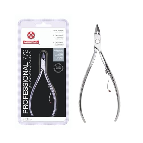 Professional Cuticle Nipper Mundial 772 PR - Brazilian Manicure Quality Long Handle Stainless Steel Trimmer Cutter for Fingernails and Toenails (Pack of 2)