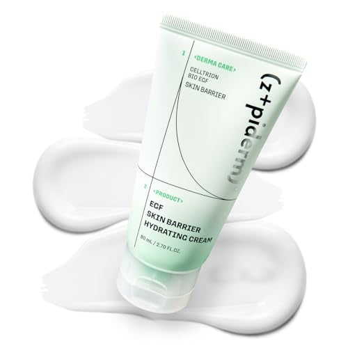 Zipiderm EGF Skin Barrier Hydrating Cream ? Korean Oil-Free Moisturizer with Panthenol & Ceramides for Combination, Sensitive & Acne-Prone Skin | Lightweight Soothing Hydrating Gel Cream | 2.70 fl oz