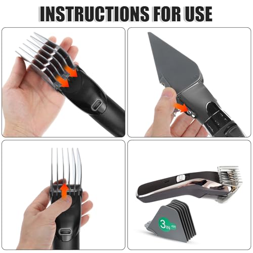 8pcs Hair Clipper Guard Set, 3 Inch Lengths, Compatible with Wahl & Most Clippers