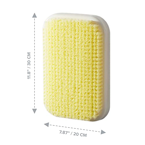 Wall Mounted Shower Back Scrubber with Soft Bristles - Exfoliating Body Brush for Easy Reach