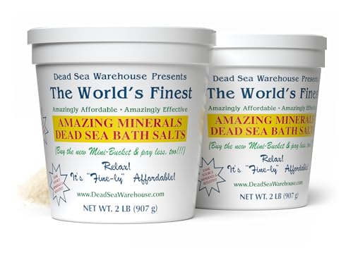 Dead Sea Salts for Bath Soaking - 2 Lb Pack of 2 Mineral Bath Salts for Relaxation & Skin Relief