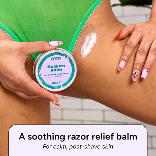 No Burn Balm - Razor Burn Relief for Bikini, Underarms & Sensitive Areas, 60g - Natural & Fragrance-Free