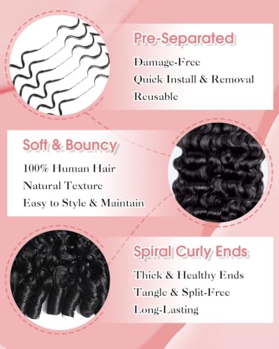 Natural Black Burmese Curly Crochet Hair 120g 20 Inch Knotless Pre-Separated