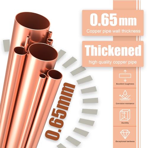 Wostore 16ft Mini Split Line Set, 1/4" & 3/8" Copper PE w/Fittings