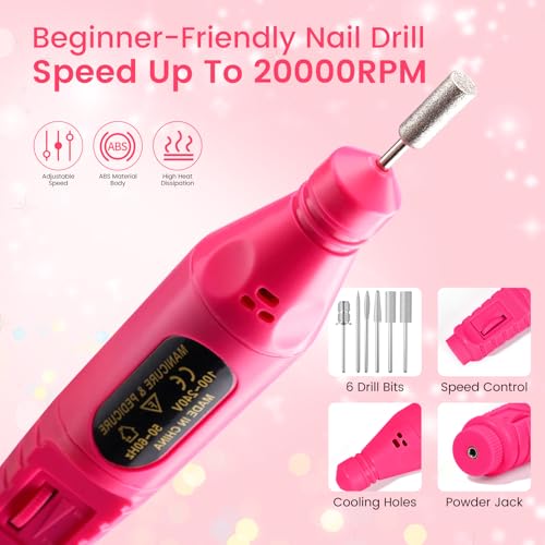 Bling Pink Acrylic Nail Kit for Beginners with Storage Bag - Complete Set