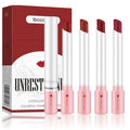 4 Colors Tube Lipstick, Little Lipstick Set, Labiales Mate Velvet Lipstick Moisturizer & Smooth, Red Lip Stain Long Lasting 24 Hours Waterproof Lip Tinet