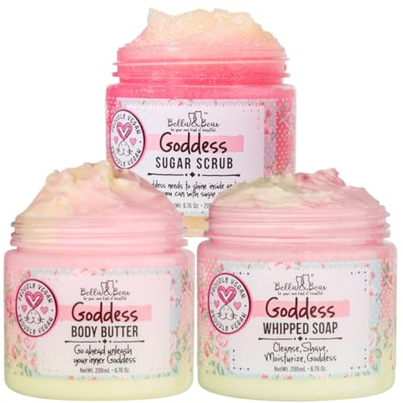 Goddess Sugar Scrub, Whipped Bath Soap and Body Butter Bundle