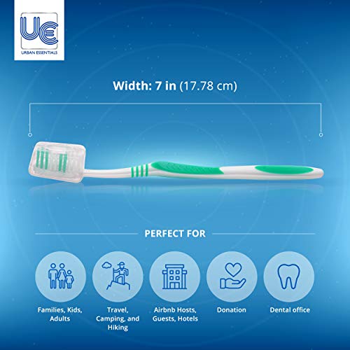 Bulk 100 Pack Colorful Individually Wrapped Toothbrushes with Covers - Soft Bristles, Travel & Hotel Use