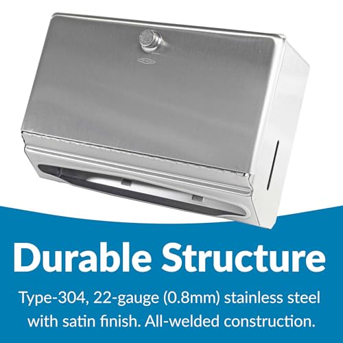 Bobrick B-2621 Paper Towel Dispenser Wall-Mounted Stainless Steel 7-1/8" Knob-Latch