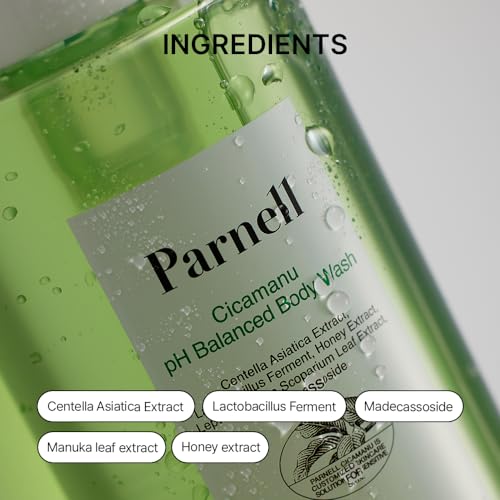 Parnell Cicamanu pH Balanced Body Wash for Sensitive Skin & Back Acne, 13.5 Fl Oz