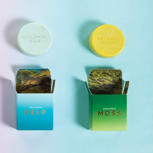 Exfoliating Soap Bars Set of 2 - Natural Icelandic Kelp & Moss Scents
