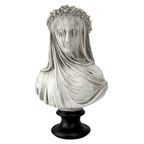 Indoor Bust Sculpture - Veiled Maiden Figurine for Home & Office Decor