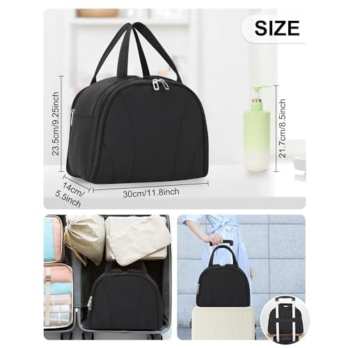 Travel Toiletry Bag, Lightweight Large Toiletry Bag for Women Wide-Open Ultra Light Cosmetic Makeup Bag Standing Toiletry Organizer with Handle for Full-Size Toiletries, Travel Essentials, Accessories