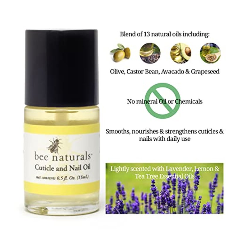 Bee Naturals Natural Nail Care Kit - Natural & Non-Toxic Nail and Cuticle Care Set with Vitamin E - Softens & Protects - Ideal Gift for Repairing Cuticles and Nails