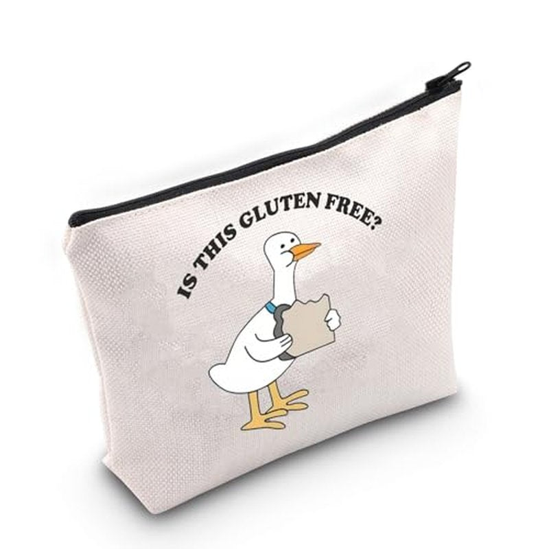Is This Gluten Free Gluten Intolerance Makeup Bag Celiac Disease Gift Celiac Awareness Gift Cosmetic Bag (GLUTEN FREE)