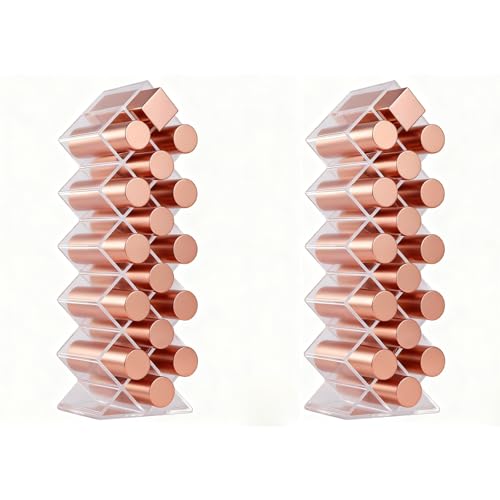 Lipstick Organizer Holder 16 Spaces Fish Shape Cosmetic Lip Gloss Organizers for Countertop Clear Acrylic Makeup Perfume Storage Drawer Bathroom Novelty Desk Decor Vanity Display for Girls Women(2PCS)