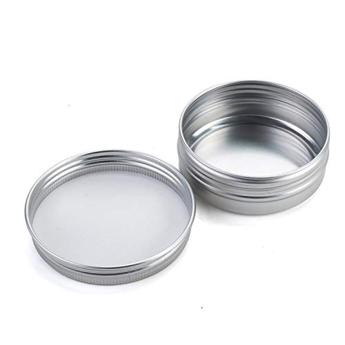 48 Pack 2 oz Aluminum Lip Balm Tins with Screw Lid - Multi-Purpose Containers