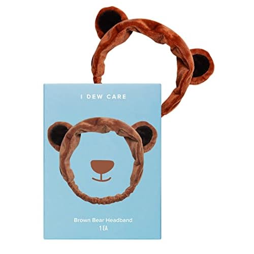 Wash-off Masks with Headband Set - Scoop Party + Face Wash Headband - Brown Bear, 1 Count Bundle