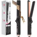HITTIONA Coal Black 360° Airflow Styler Curling Iron 2-in-1 Flat & Curling Iron