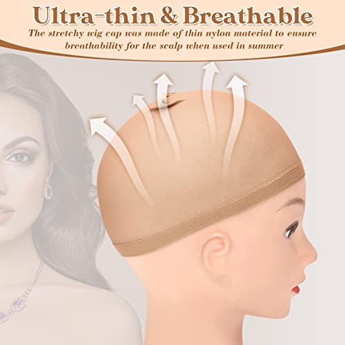 200 Pcs Elastic Nylon Wig Caps for Women & Men - Breathable, Adjustable & Comfortable Hair Cover