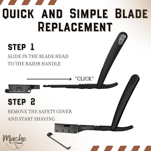 Disposable Straight Razor Blades with Safety Guard for Men - Pack of 100